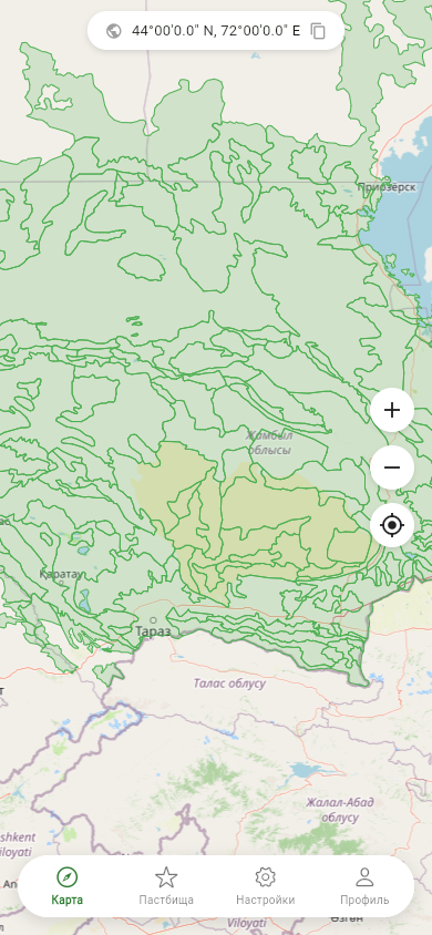 Мобильная карта пастбищ KazPasture